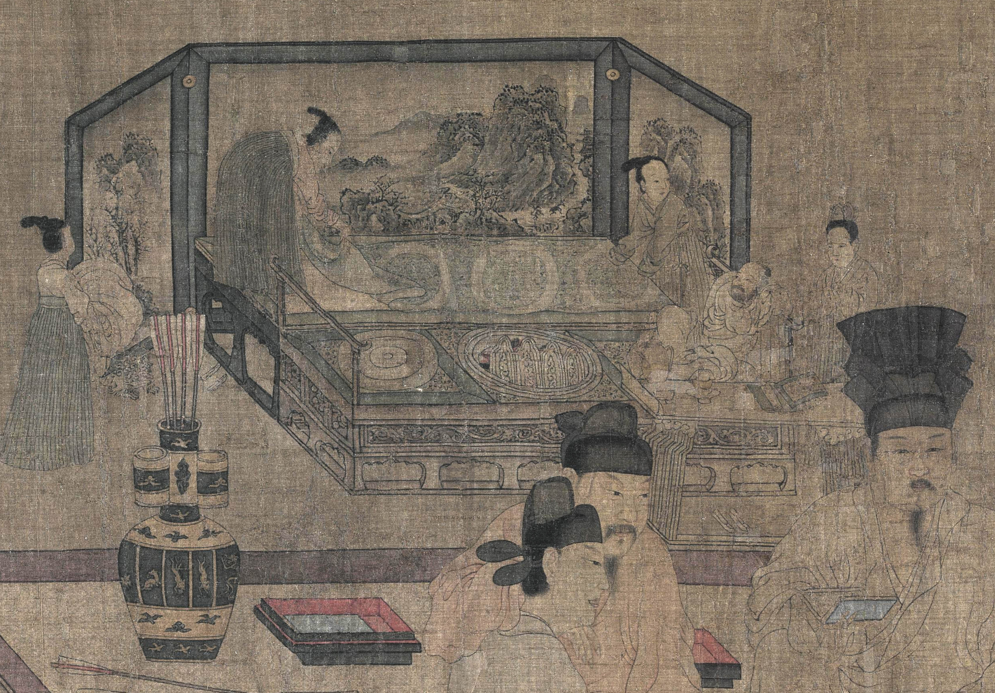 图10：传周文矩《重屏会棋图》局部